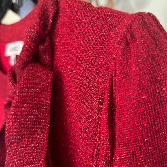 Metallic Red Knit Sweater Midi Dress Size Large New With Tags - Picture 6 of 12